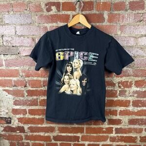 Vintage Spice Girls Shirt Mens Small Black Return World Tour 2007 08 Band